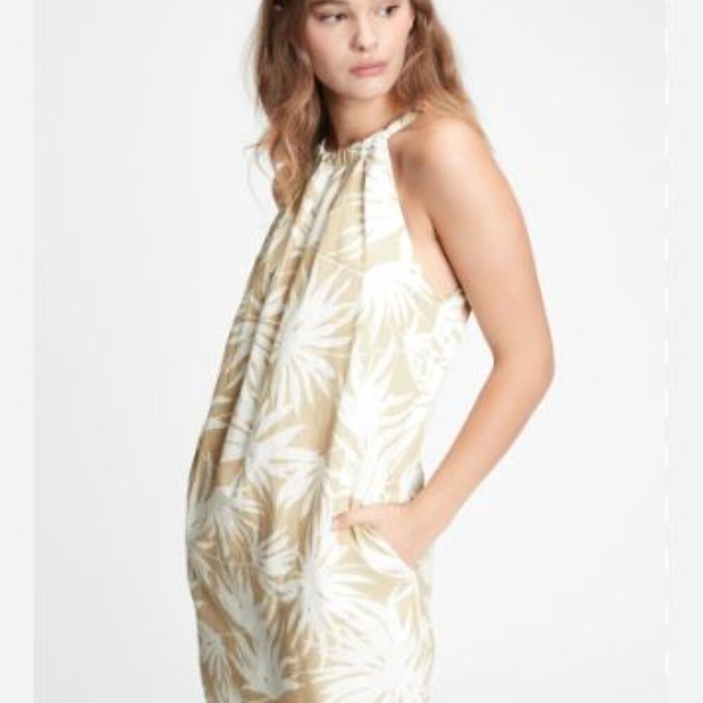 🌹NWOT🌹 GAP Tie-Back Halter Dress Linen - Fully Lined